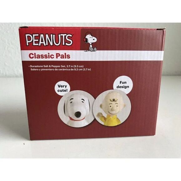 Peanuts Classic Pals Snoopy & Charlie Brown Ceramic Salt & Pepper Set NEW - Picture 8 of 15